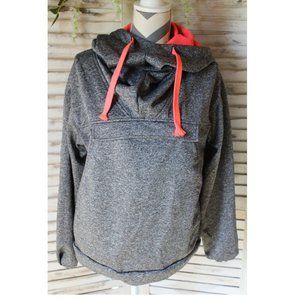 bershka grey/ neon pink women's hoodie(497)